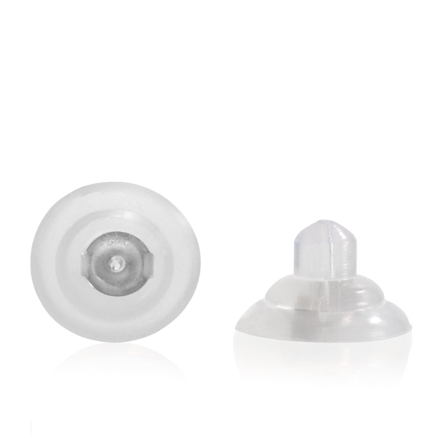 Universal EZback Earring Backs Soft Clear Silicone and 14k White Gold