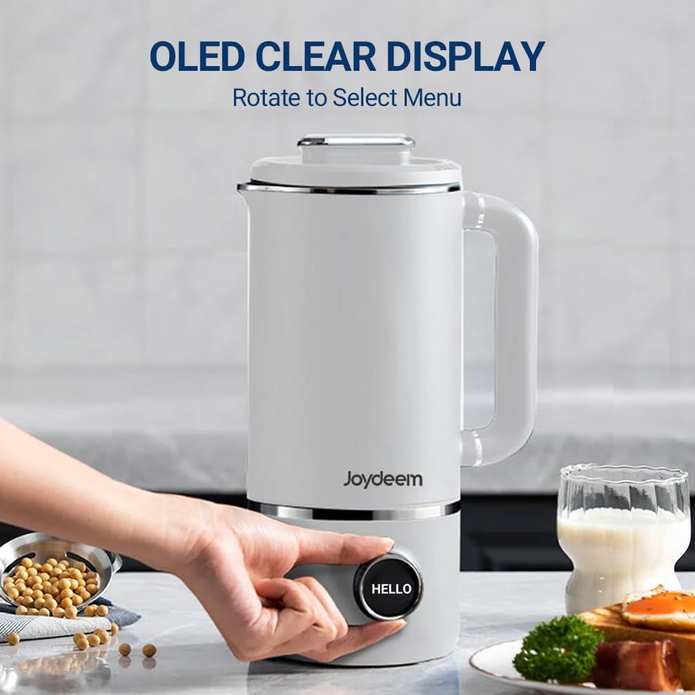Joydeem JD-PB8200 Compact Blender with 10 Menus, Quiet Cooking Blender for Soymilk, Paste & Juice, 304 Stainless Steel, 12H Preset, 600ml