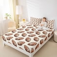 thumbnail image 3 of Erosebridal Rugby Ball Games Bed Sheets For Girls,Brown Chic Bowtie Kids King Sheets 4-Piece, 3 of 6