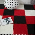 thumbnail image 3 of Gyuzh Red Plush Foam Mats,Puzzle Floor Mat for Bedroom, Living Room, 11.8x11.8inch, 3 of 7