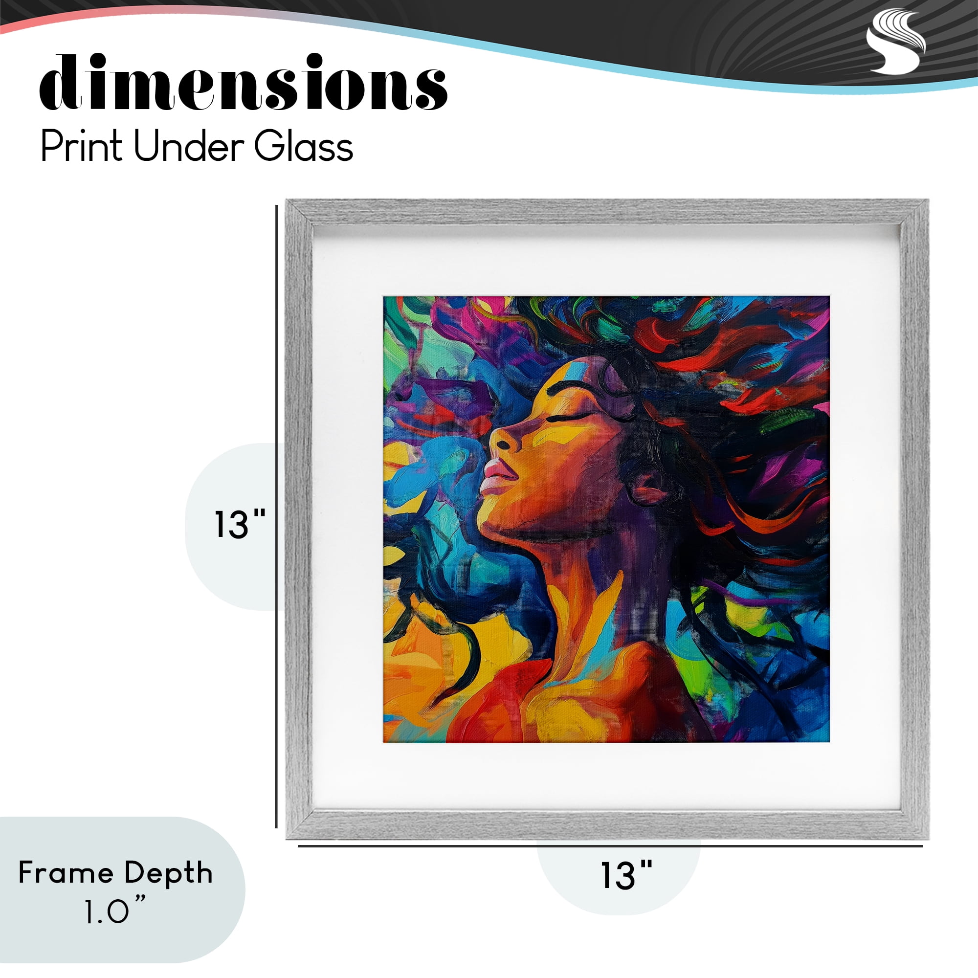Stupell Industries Radiant Flow Woman Gray Framed Print Under Glass, design by Svetlana Aleynikova