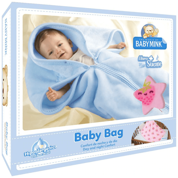 Cobertor Baby Mink Baby Bag Estampado Rosa