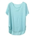 thumbnail image 4 of Birdeem T-Shirt Femme Col Rond Couleur Unie Manches Courtes Ample, 4 of 10