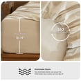 thumbnail image 3 of MooMee 100% Washed Cotton Sheet Set King Linen Like Textured Breathable Durable Soft Comfy 4pcs (Almond Milk Grey), 3 of 6