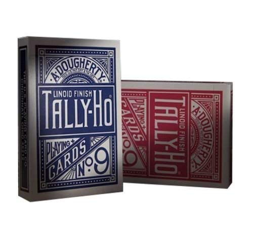 2 Decks Tally HO No 9 Fan Back Standard Playing Cards Red & Blue for sale online 