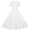 White, variant on Makaor Formal Dresses for Kids Girls Button Ruched A Line Dress Collared Short Sleeve Wedding Guest Dresses Empire Waist Midi Birthday Party Dresses