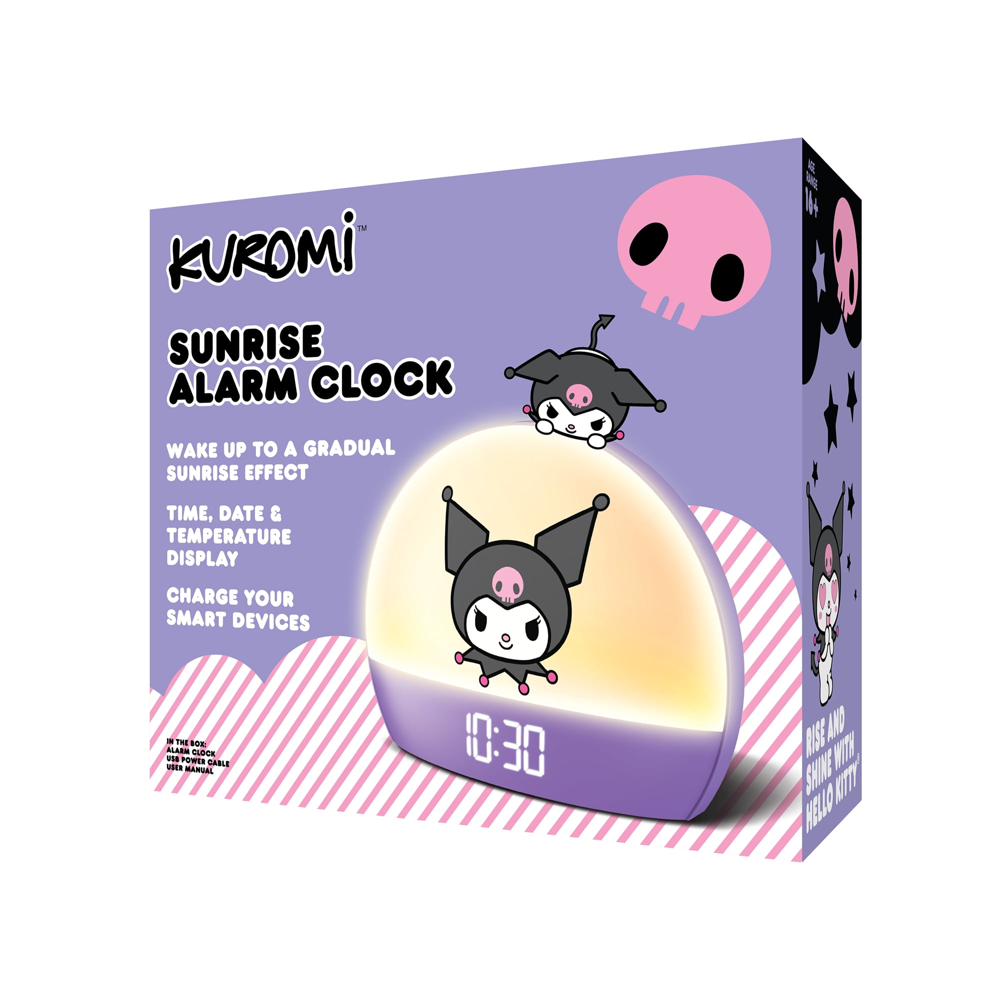 Hello Kitty Sunrise Alarm Clock - Multicolor Lights, USB Charging, LED Display, and Snooze Function