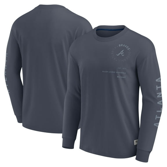 Men's Fanatics Blue Atlanta Braves Elements Future Ground Tonal Info Long Sleeve T-Shirt