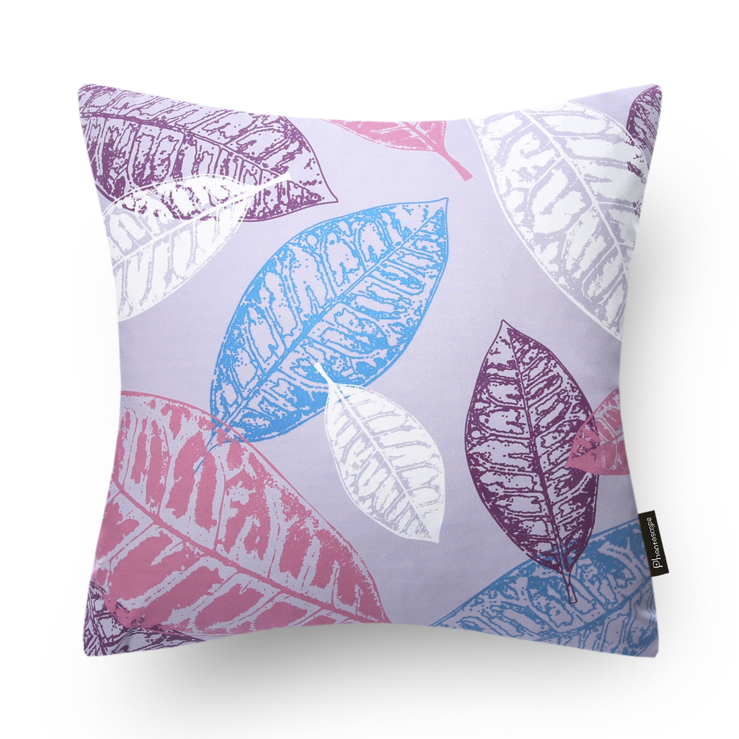 Phantoscope New Living Series Printing Square Cusion for Couch Decorative Throw Pillow, 18" x 18", Purple/Blue, 4 Pack