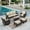 Beige, variant on Summit Living 7-Seat Wicker Patio Furniture Set with 2 Swivel Chairs & 3-Seat Sofa & Coffee Table with 2 Ottoman, Outdoor Sectional Conversation Set, Blue