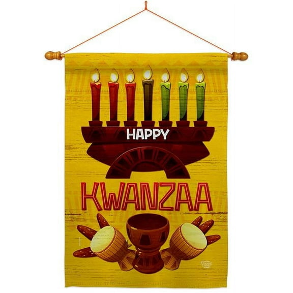 Ornament Collection HS190021-BO-03 28 x 40 in. Kwanzaa Party House Flag Set Black History Double-Sided Decorative Vertical Flags & Decoration Banner Garden Yard Gift