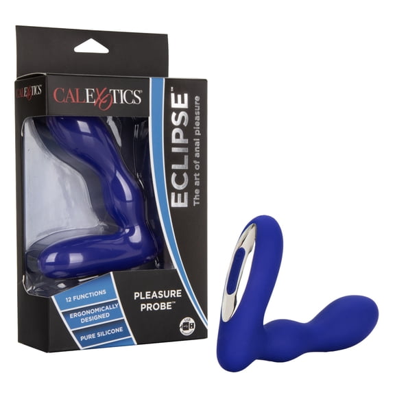 CalExotics 12-Function Wireless Pleasure Luxury Anal Probe Silicone Rechargeable - Blue