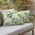 thumbnail image 4 of Spring Leaves Pillow Covers 2 Pack Watercolor Dark Green Leaf Plant Branch Pillowcase Waterproof Outdoor Throw Pillow Cover for Patio Balcony Rectangular Cushion 20”x12”, 4 of 9
