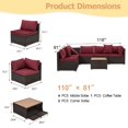 thumbnail image 3 of U-HOMY 7-Piece Patio Sectional Sofa Set with Cushions and Adjustable Backrest, Wicker Rattan Outdoor Furniture for Backyard, 3 of 8