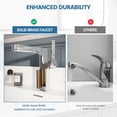 thumbnail image 4 of Brushed Gold Single Hole Bathroom Sink ，Basin Mixer，Waterfall Single Handle Lavatory  Including 2 Supply Lines for Restroom Guestroom RV Sink Vanity, 4 of 7