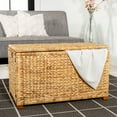 thumbnail image 2 of happimess Anada 30" Hand-Woven Wicker Weave Storage Trunk, Natural, HPM9005A, 2 of 11