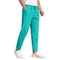 thumbnail image 3 of Dwellite Men's Casual Pants Fit Elastic Waist Drawstring Twill Pants Straight Leg Pants with Pocket Cyan L, 3 of 7