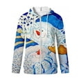 thumbnail image 4 of TWZH Women Christmas Snowflake Print Full-Zip Hoodie Outwear with Pockets, 4 of 4