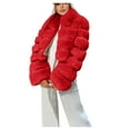 thumbnail image 3 of AXXD Women Faux Fur Coat,Women Plus Size Faux Coat Warm Furry Faux Short Jacket Long Sleeve Outerwear, 3 of 5