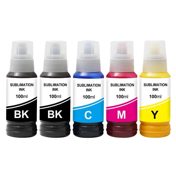 Compatible Sublimation Ink Refill Replacements for Epson EcoTank ET2720 ET2750 ET2760 ET-2850 ET-4800 ET-2803 ET-3850 ET-3830 ET4700 ET-4760 ET15000 WF2750 Printer, 5 Bottles(2 Black | 3 Color)