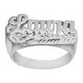 thumbnail image 4 of .925 Sterling Silver Personalized Name Ring - Heart and Leaf Design Below Name - Size 7 - Made in USA, 4 of 4