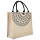 thumbnail image 3 of Vintage Square Jute Tote Bag Storage Handbag Shoulder Bag (L), 3 of 4
