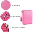 thumbnail image 3 of GHSDFBB Deluxe PU Leather Pencil Case with Zipper Closure, Rose Red, 3 of 7