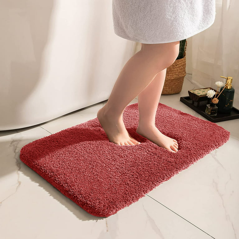 Navy Bathroom Rug Super Absorbent Luxury Bath Mat, Thin Bathroom Rugs Dry  Fast Home Floor Mats, Water Absorbing Bath Mat with Rubber Backing