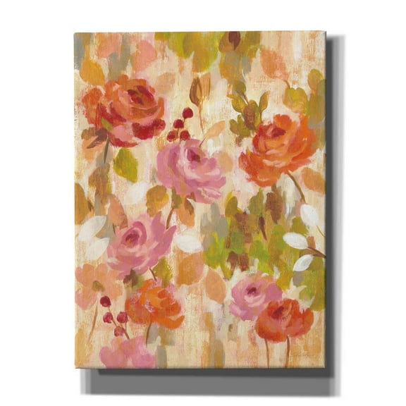 Epic Graffiti 'Pink and Orange Brocade I' by Silvia Vassileva, Canvas Wall Art, 12"x16"