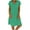 Green, variant on Homenesgenics Summer Dresses for Women under $10 Free Shipping Fashion Women Loose V-Neck Summer Solid Short Sleeve Cotton and Linen Dress