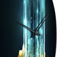 thumbnail image 3 of Designart "Turquoise Gold Vibrant Stones Aqua Treasures" Stone Geode Oversized Wall Clock, 3 of 5