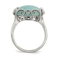 thumbnail image 2 of Sterling Silver Created Amazonite Polished And Textured Ring (Size 8) Made In India qr6755-8, 2 of 4