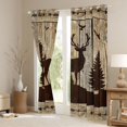thumbnail image 3 of Homewish Rustic Hunting Adult Curtains Pack of 2 (42x84 Each), Jungle Deer Moose Animal Curtains Blackout, Old Barn Door Bedroom Curtains, Window Curtains Bedroom Decor, 3 of 6