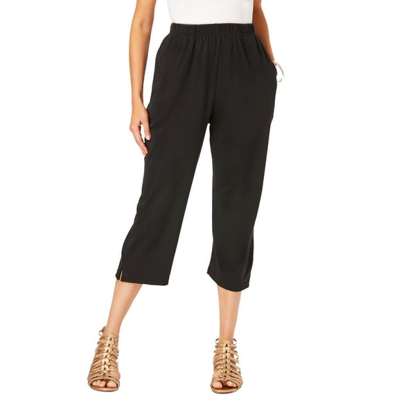 Roaman's Women's Plus Size Soft Knit Pull-On Capri Pant