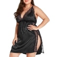 thumbnail image 2 of Camisón Con Tirantes Sexy Pijama Encantador Tirante Camisón Satén Sedoso Talla Grande (Negro XL) Cgtredaw Para estrenar, 2 of 5