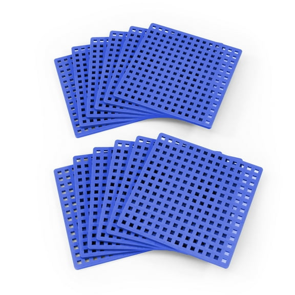 Plus-Plus Baseplates, Classroom Pack, Blue (12 Pieces)