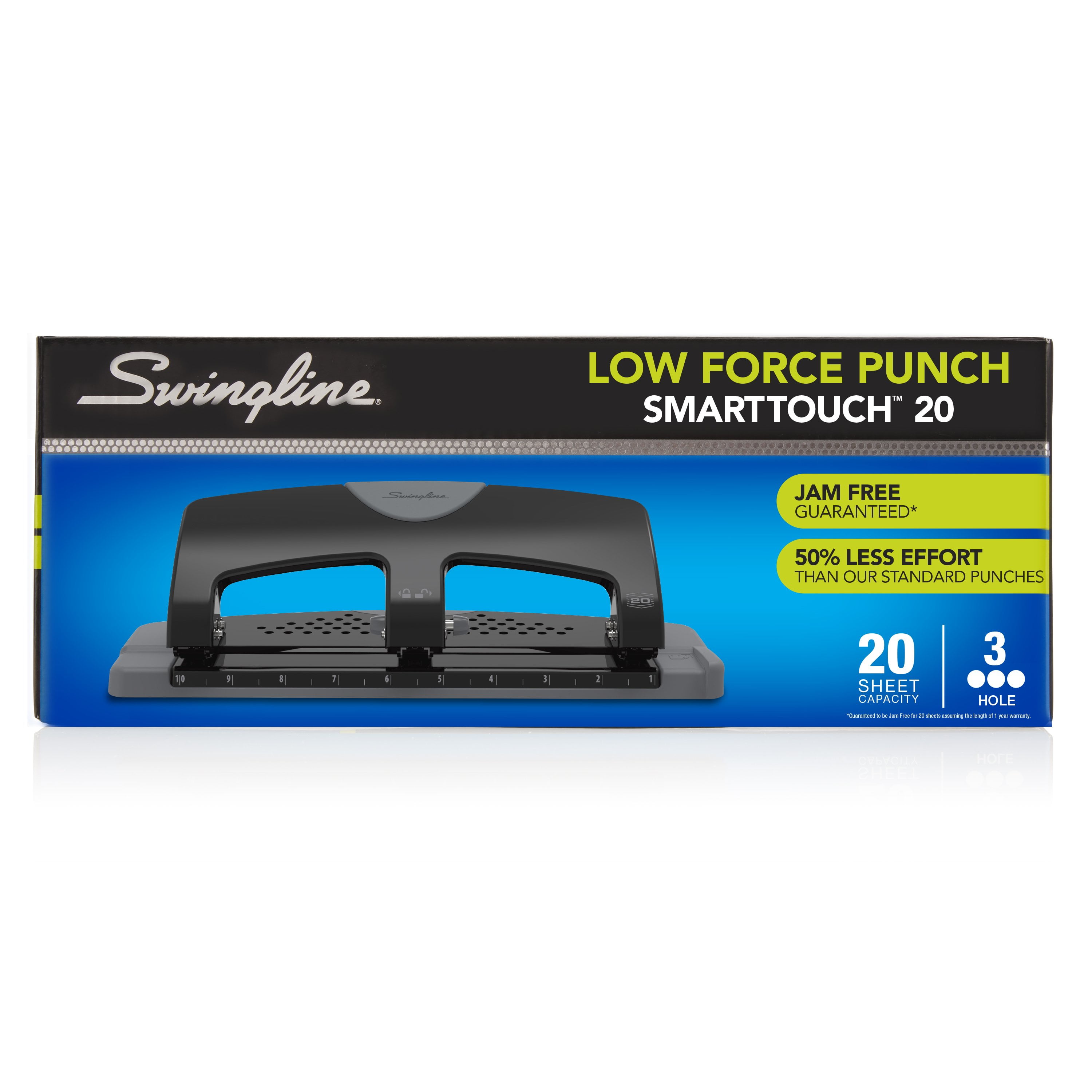Swingline® SmartTouch™ 2-Hole Punch, Low Force, 20 Sheets
