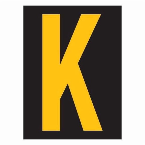 Stranco Reflective Letter Label,K,2-1/2in H,PK25 RUM200-K-YB