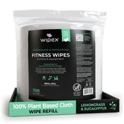 Wipex 700ct Lemongrass & Eucalyptus Plant-Based Gym Wipes Bulk Refill Roll