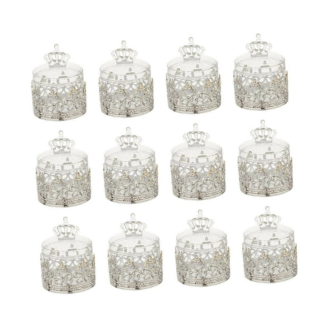 12 cajas para guardar dulces, accesorios decorativos y cajas para regalos de San Valentín. Corona de plata