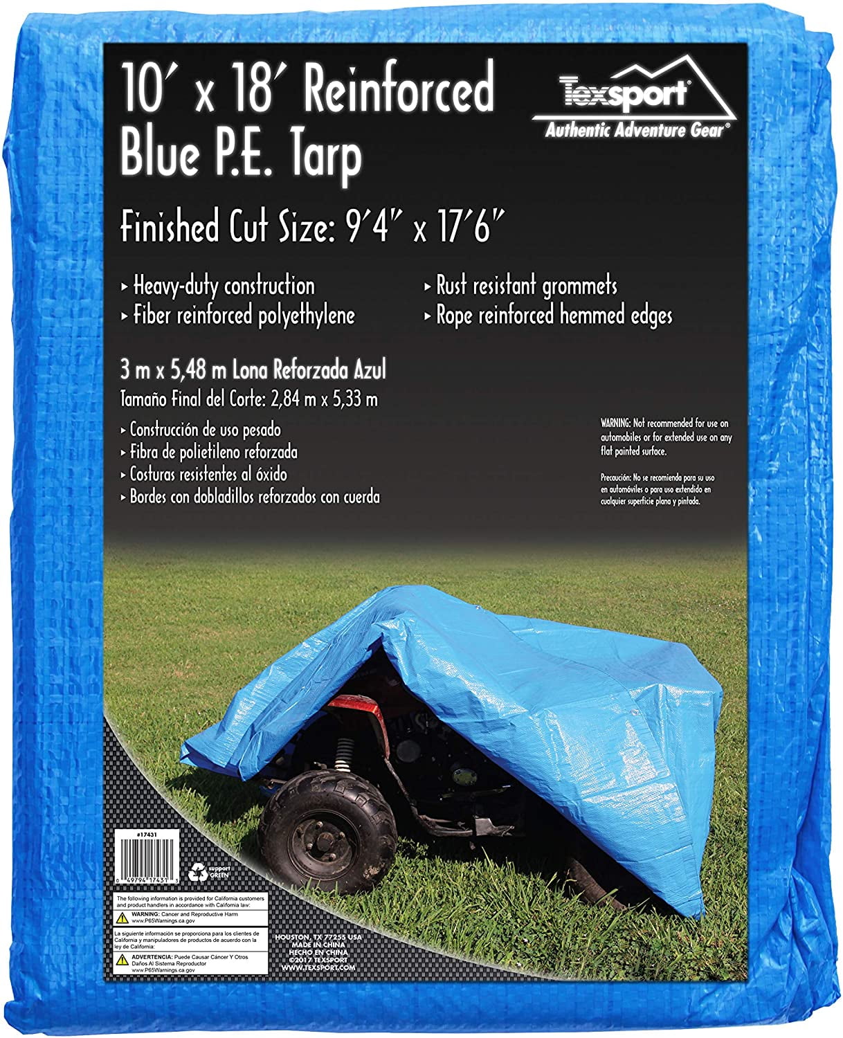 Details about   Texsport Brown Reinforced Rip-Stop Polyethylene Tarp 10 x 12-Feet 