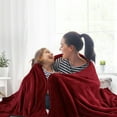 thumbnail image 3 of Fleece Blanket Soft Lightweight Microfiber Plush Flannel Throw Blankets for Couch Sofa Bed, Burgundy Twin, 3 of 7
