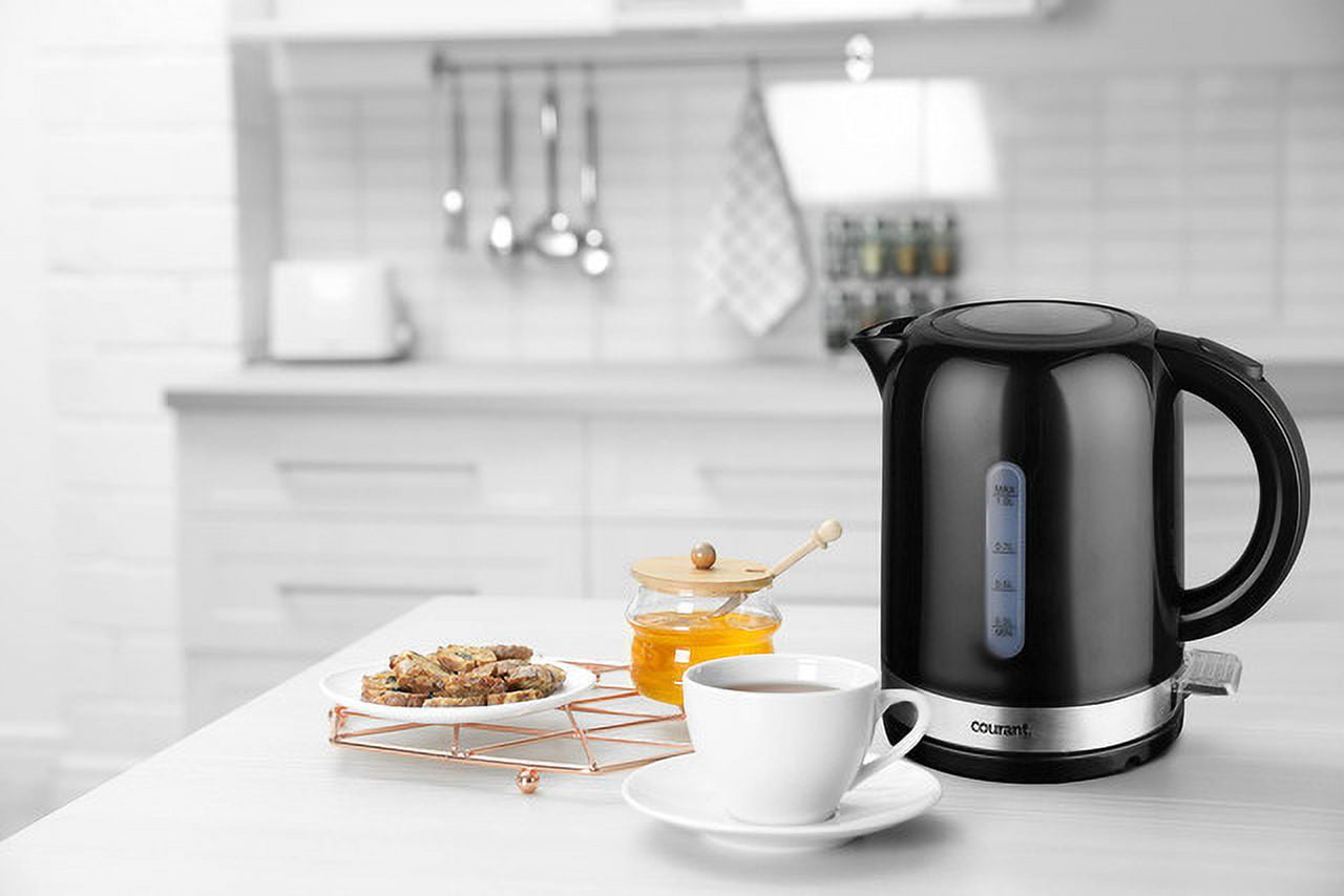 Courant Hot Water Kettle. Cordless, Electric, Stainless Steel, New, with Auto Shutoff Feature!