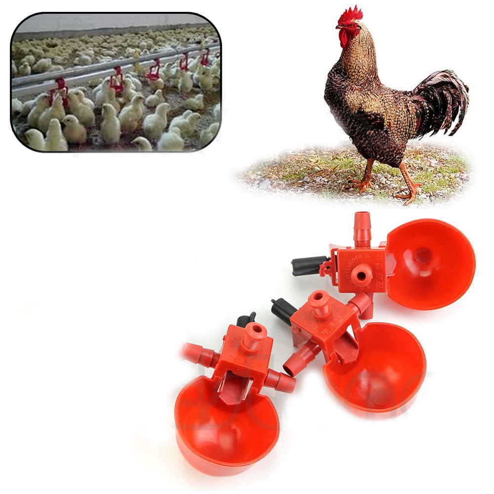 10pc Horizontal Side Mount Chicken Nipples Waterer Automatic Poultry Drinker 