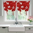 thumbnail image 4 of Red White Bow Tie Up Curtains for Windows, Adjustable Balloon Window Shades, Modern Art Watercolor Bowknot Kitchen Window Treatments Adjustable Roll Up Curtain for Basement/Nursery 52"x45", 4 of 8