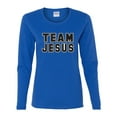 thumbnail image 2 of Wild Bobby Varsity Team Jesus Inspirational/Christian Women Graphic Long Sleeve Tee, Royal, Large, 2 of 5