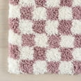 thumbnail image 4 of nuLOOM Adelaide Mid-Century Checkered Shag Area Rug, 2' 8" x 8', Runner, Pink, 4 of 9