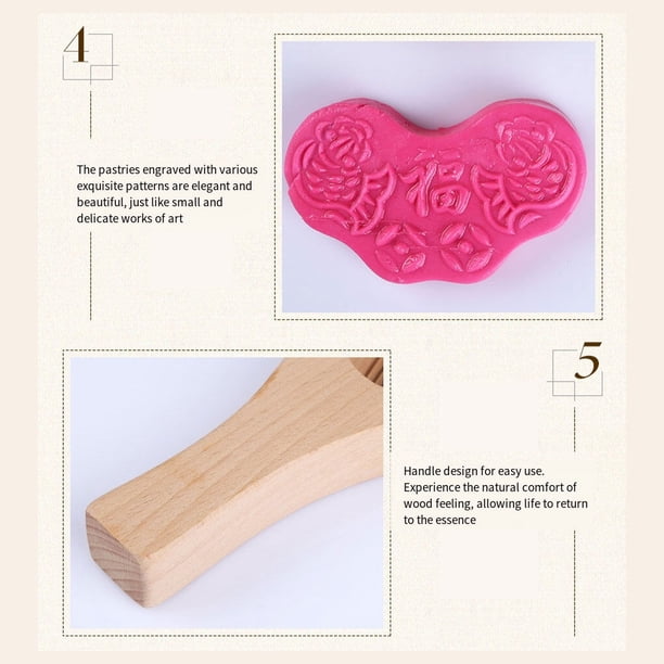 Moules à biscuits créatifs en bois multi-motifs - Outils de cuisson - Moule à gâteau en forme de lune - D