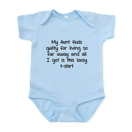 

CafePress - My Aunt Feels Guilty For Living So Far Away Infant - Baby Light Bodysuit Size Newborn - 24 Months