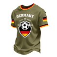 thumbnail image 6 of Soccer Cup 2026 Jersey for Men, Crew Neck Short Sleeve Deutschland Shield Graphic Tee with Honeycomb Mesh Texture - Lightweight Performance Top for Match Day & Gym Army Green L, 6 of 6